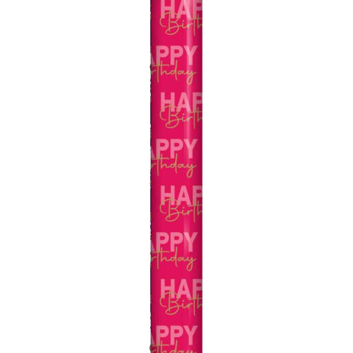 Picture of HAPPY BIRTHDAY PINK WRAPPING ROLL 70CM X 3 METERS